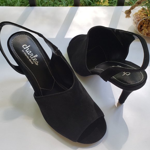 CHARLES by CHARLES DAVID Riot Pumps Slingback in Black Suede Size 6.5 Brand New - Picture 7 of 7